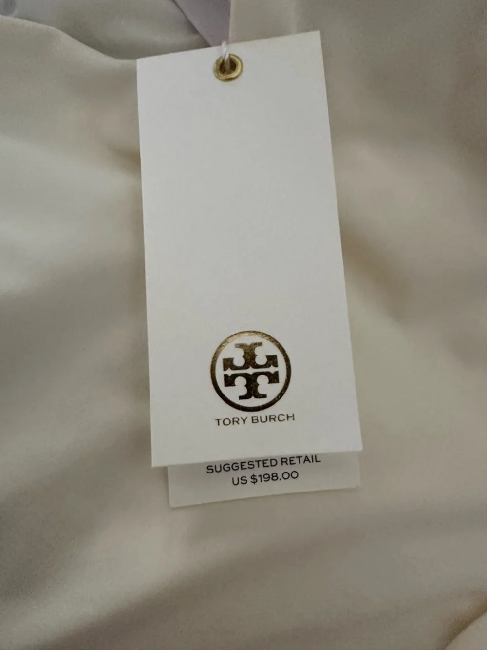Tory Burch Cream One-Piece Swimsuit with Gold-Tone Logo Belt